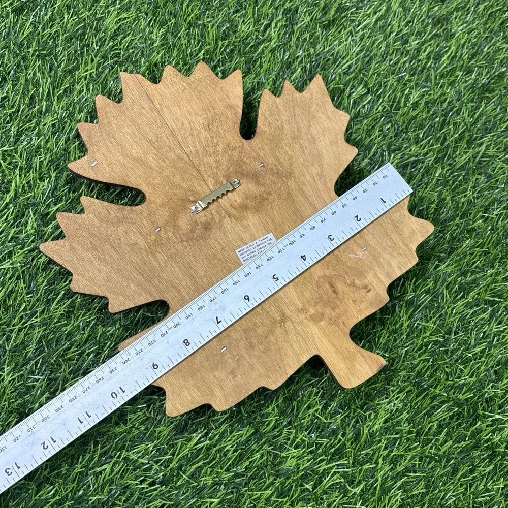 Vintage Wooden Leaf Wall Spoon Rack Mid Century Hand-Carved Display Holder Decor